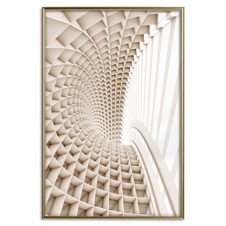 Poster Telemark - abstract tunnel with 3D imitation and light wall texture 123884 additionalImage 16