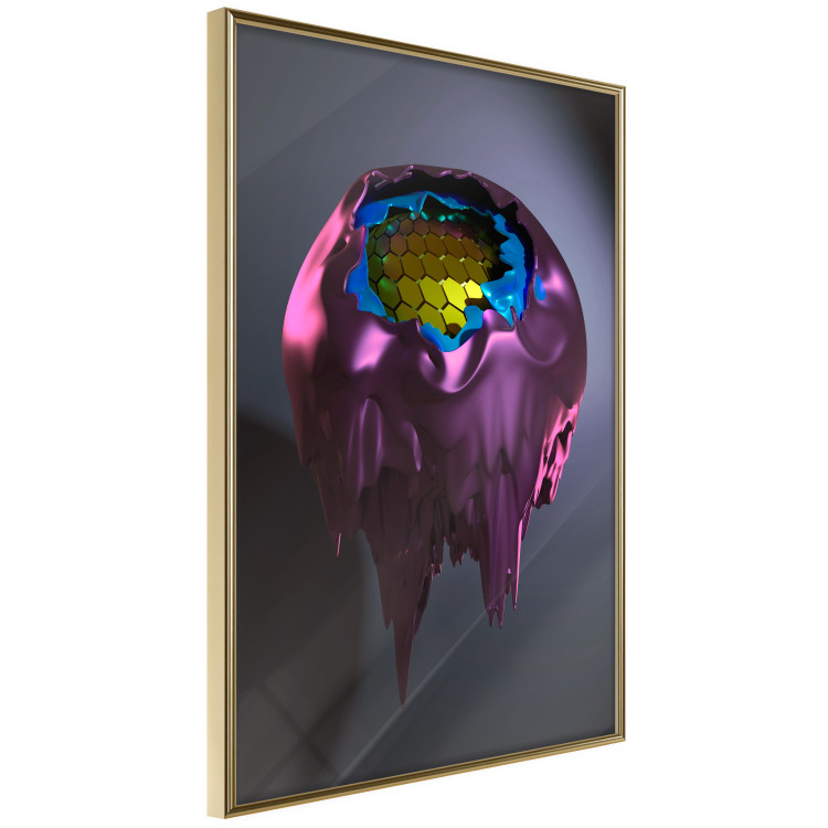 Wall Poster Layers of Abstract - purple-blue abstraction with a golden interior 125684 additionalImage 12