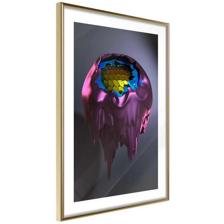 Wall Poster Layers of Abstract - purple-blue abstraction with a golden interior 125684 additionalImage 6