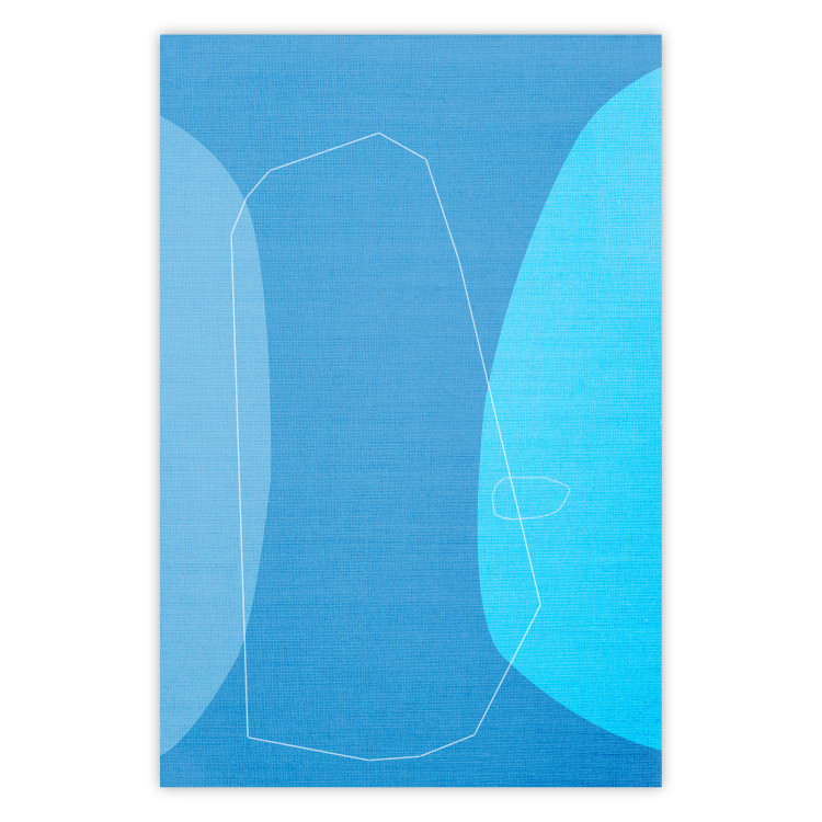 Poster Shapes of Blue - abstract blue composition of shapes and lines 126484
