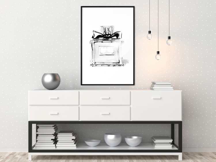 Wall Poster Perfume Bottle - black and white sketch of a glass perfume container 126684 additionalImage 23