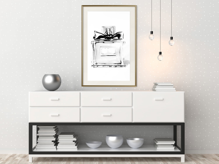 Wall Poster Perfume Bottle - black and white sketch of a glass perfume container 126684 additionalImage 22