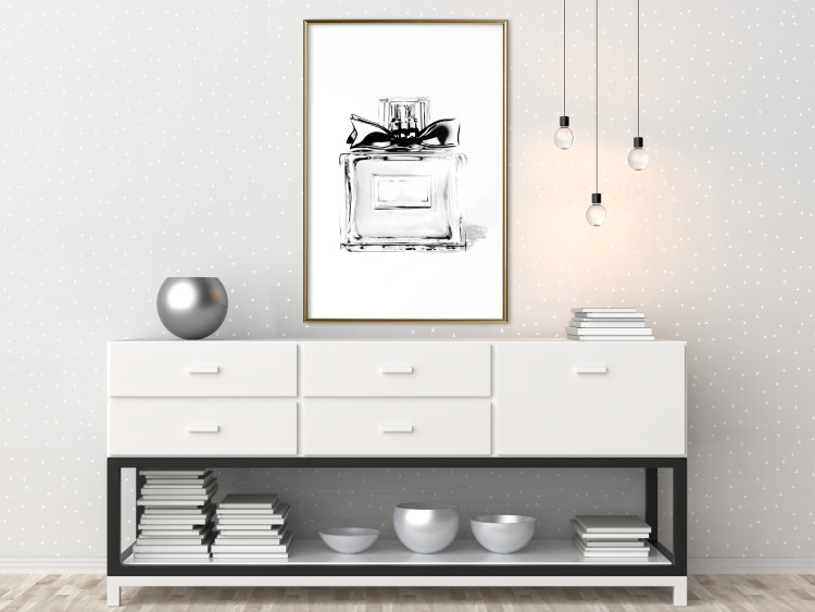 Wall Poster Perfume Bottle - black and white sketch of a glass perfume container 126684 additionalImage 15