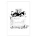 Wall Poster Perfume Bottle - black and white sketch of a glass perfume container 126684