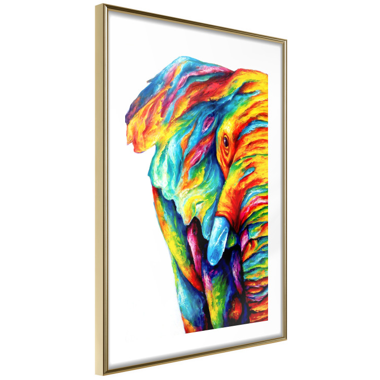 Poster Colorful Elephant - abstract animal in various colors on a white background 126984 additionalImage 7