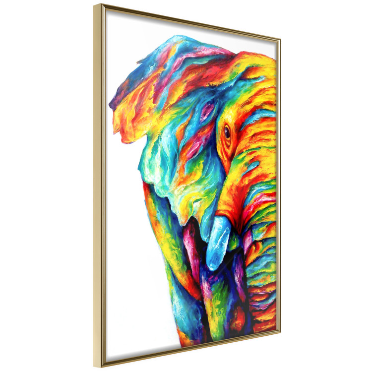 Poster Colorful Elephant - abstract animal in various colors on a white background 126984 additionalImage 12