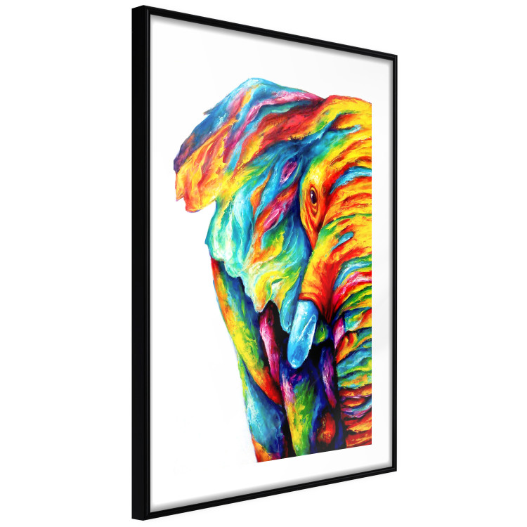 Poster Colorful Elephant - abstract animal in various colors on a white background 126984 additionalImage 6