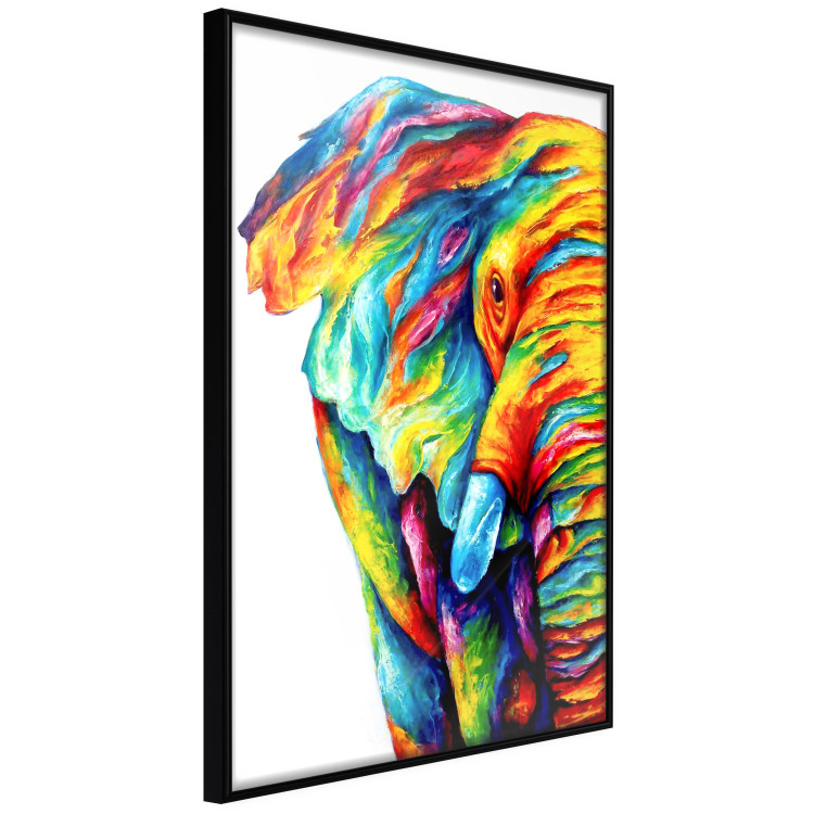 Poster Colorful Elephant - abstract animal in various colors on a white background 126984 additionalImage 11