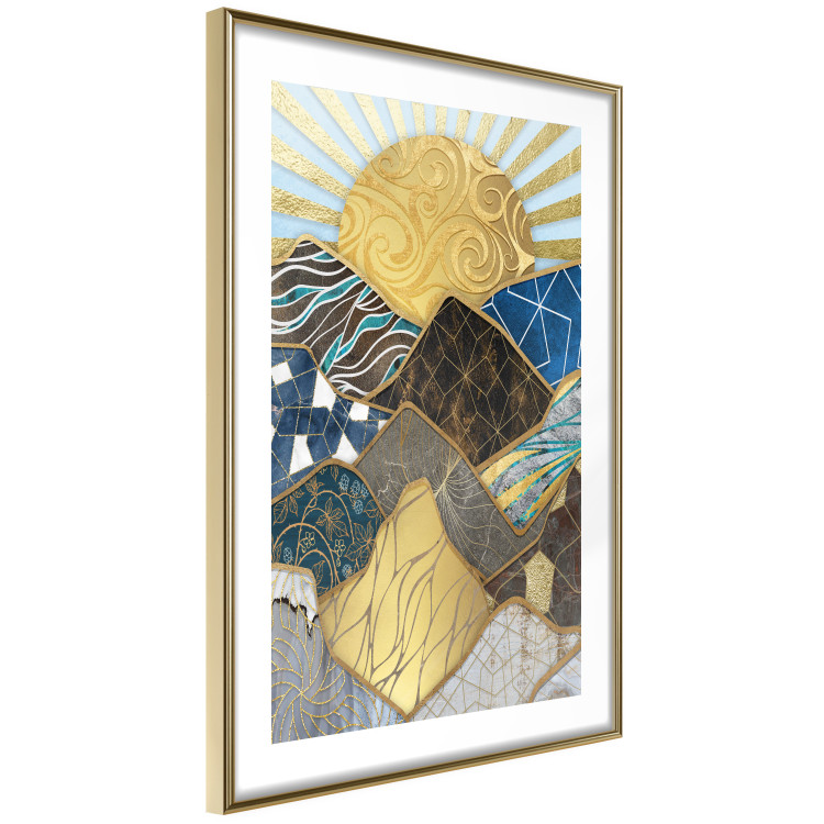 Poster Magical Land - abstract mountain landscape in mosaic form 128084 additionalImage 7