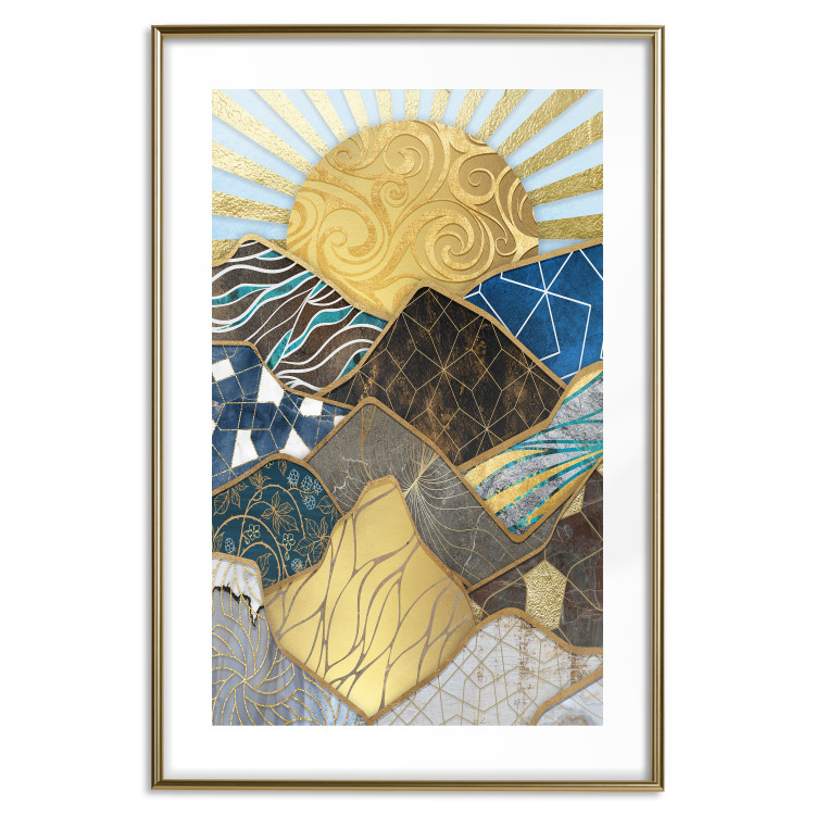 Poster Magical Land - abstract mountain landscape in mosaic form 128084 additionalImage 14