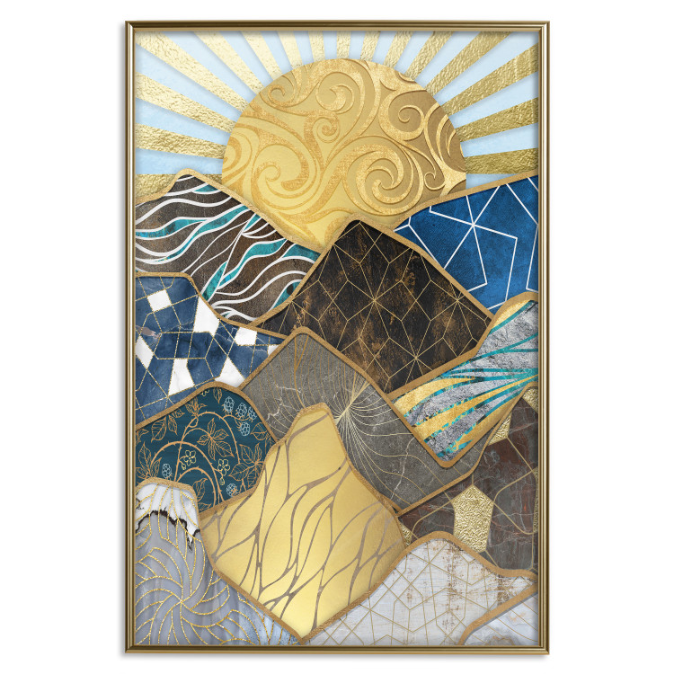 Poster Magical Land - abstract mountain landscape in mosaic form 128084 additionalImage 17