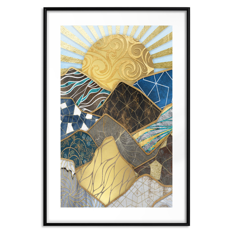 Poster Magical Land - abstract mountain landscape in mosaic form 128084 additionalImage 15