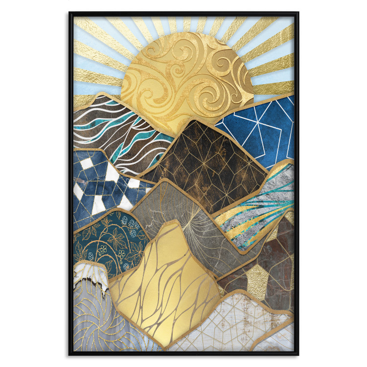Poster Magical Land - abstract mountain landscape in mosaic form 128084 additionalImage 16