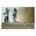 Wall Poster Young Generation - graffiti of boys coloring with crayons on the wall 128384