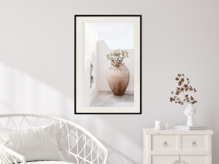 Wall Poster Stone Silence - vase with green plant against bright architecture backdrop 129484 additionalImage 24