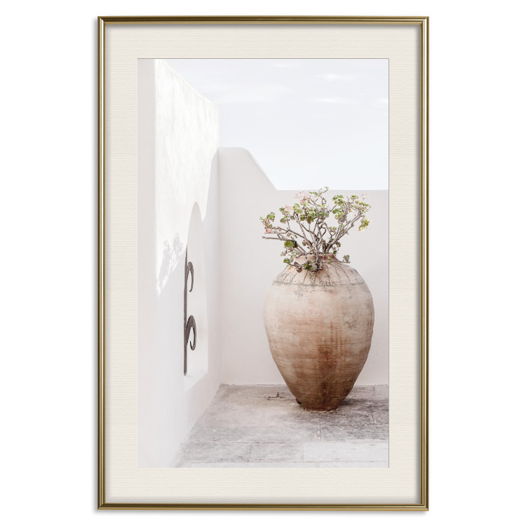 Wall Poster Stone Silence - vase with green plant against bright architecture backdrop 129484 additionalImage 20