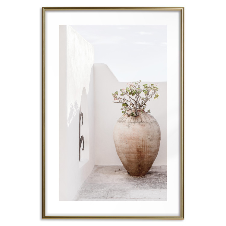 Wall Poster Stone Silence - vase with green plant against bright architecture backdrop 129484 additionalImage 14