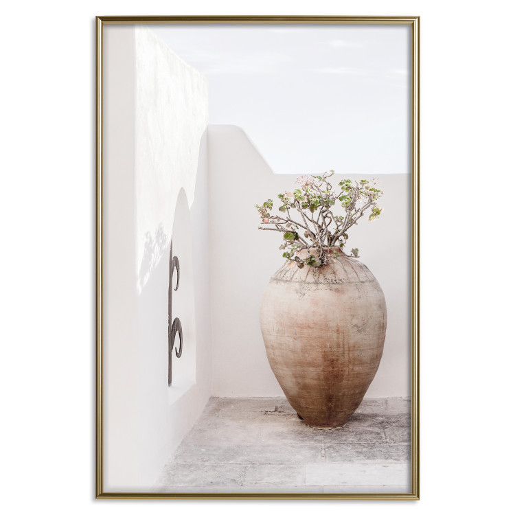 Wall Poster Stone Silence - vase with green plant against bright architecture backdrop 129484 additionalImage 21