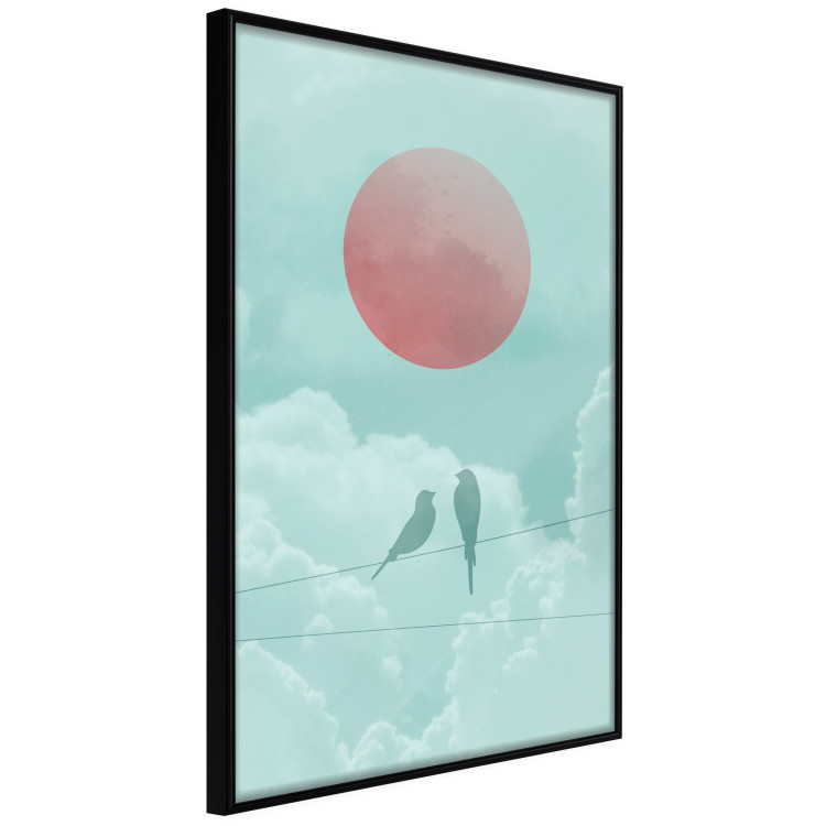 Poster Pastel Sunset - abstract birds against blue clouds 129584 additionalImage 11