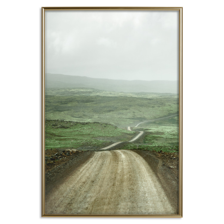 Poster Road Through Plains - landscape of a road and green fields against the sky 130384 additionalImage 17