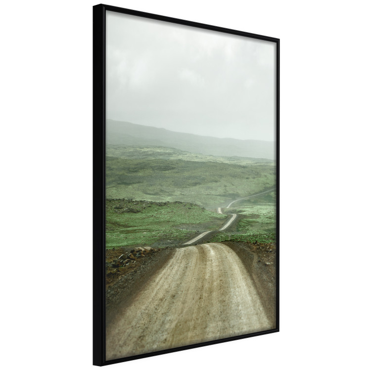 Poster Road Through Plains - landscape of a road and green fields against the sky 130384 additionalImage 13