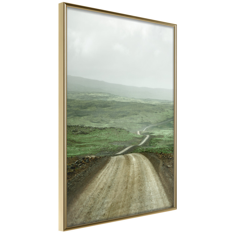 Poster Road Through Plains - landscape of a road and green fields against the sky 130384 additionalImage 12