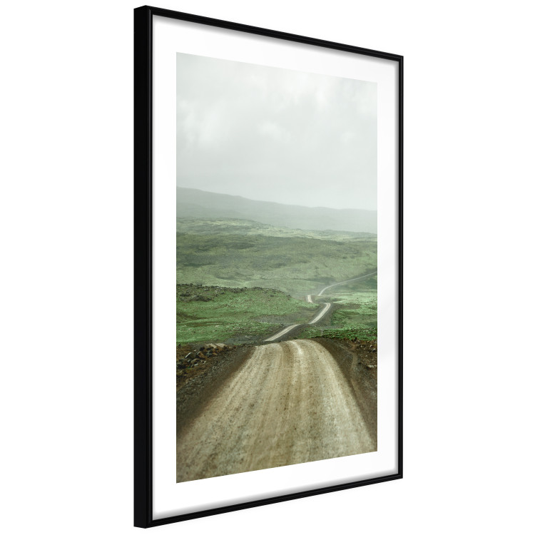 Poster Road Through Plains - landscape of a road and green fields against the sky 130384 additionalImage 6