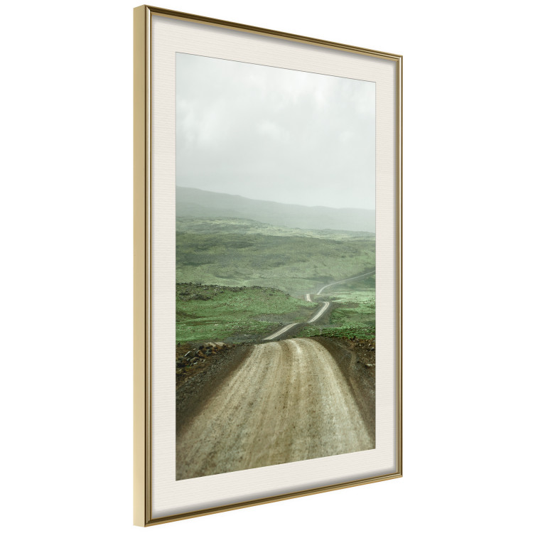 Poster Road Through Plains - landscape of a road and green fields against the sky 130384 additionalImage 3