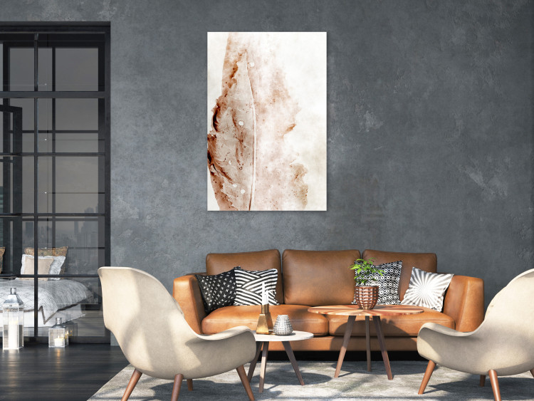 Canvas Mature Leaf (1-piece) Vertical - abstract leaf in boho style 131684 additionalImage 3