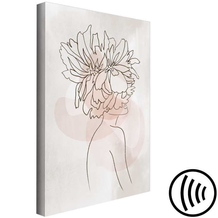 Canvas Art Print Sophie's Flowers (1-piece) Vertical - lineart of abstract woman 132084 additionalImage 6