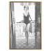 Wall Poster Petite Woman - black and white photograph of a slender woman on a balcony 134184 additionalThumb 17