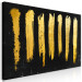 Canvas Art Print Golden brush lines - modern abstraction on black background 134384 additionalThumb 2