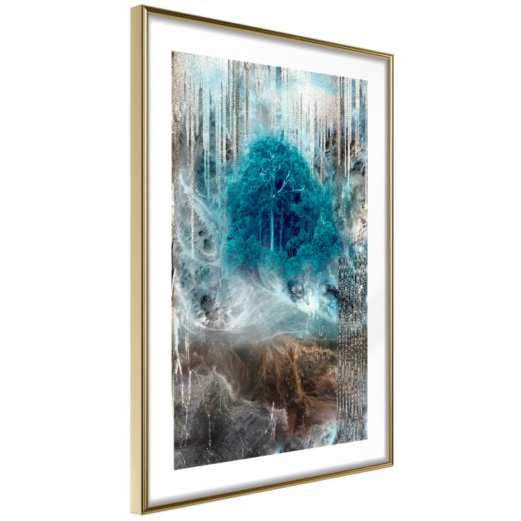 Wall Poster Sanctuary - abstract forest landscape with a turquoise tree in the center 134584 additionalImage 7