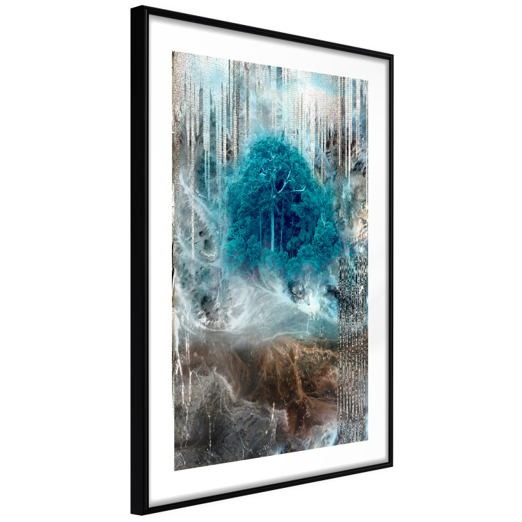 Wall Poster Sanctuary - abstract forest landscape with a turquoise tree in the center 134584 additionalImage 6