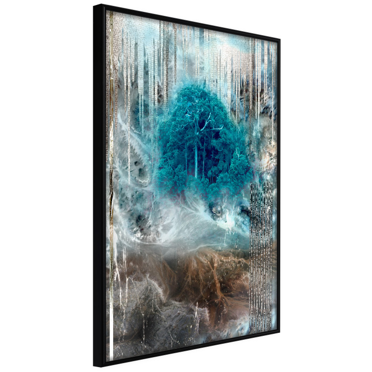 Wall Poster Sanctuary - abstract forest landscape with a turquoise tree in the center 134584 additionalImage 11