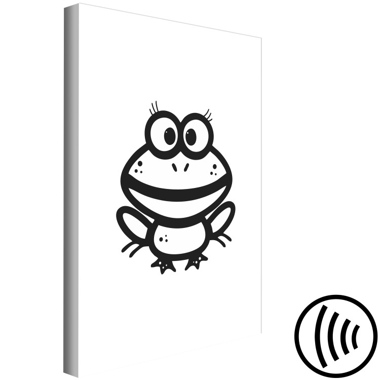 Canvas Print Little frog - drawing image of a smiling amphibian in black and white 135184 additionalImage 6