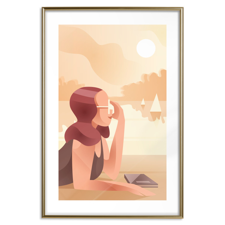 Poster Vacation Journal - warm summer composition with a woman on the beach 135884 additionalImage 15