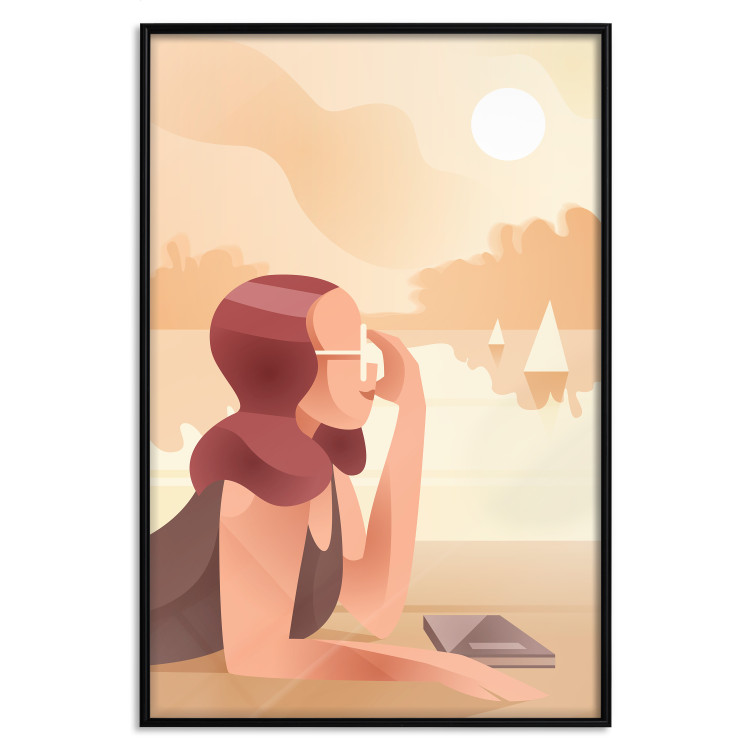 Poster Vacation Journal - warm summer composition with a woman on the beach 135884 additionalImage 22