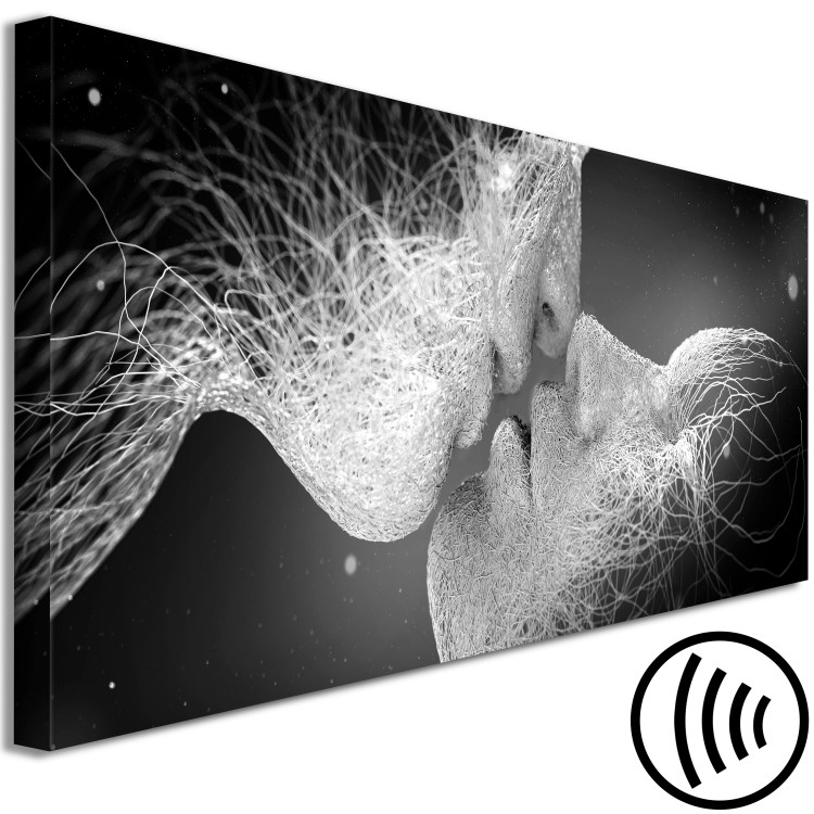 Canvas Art Print Unearthly kiss - Modern black and white abstraction 137184 additionalImage 6