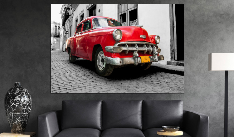 Large canvas print Cuban Classic Car (Red) [Large Format] 137584 additionalImage 5