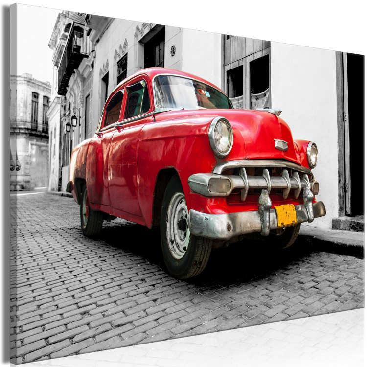 Large canvas print Cuban Classic Car (Red) [Large Format] 137584 additionalImage 3