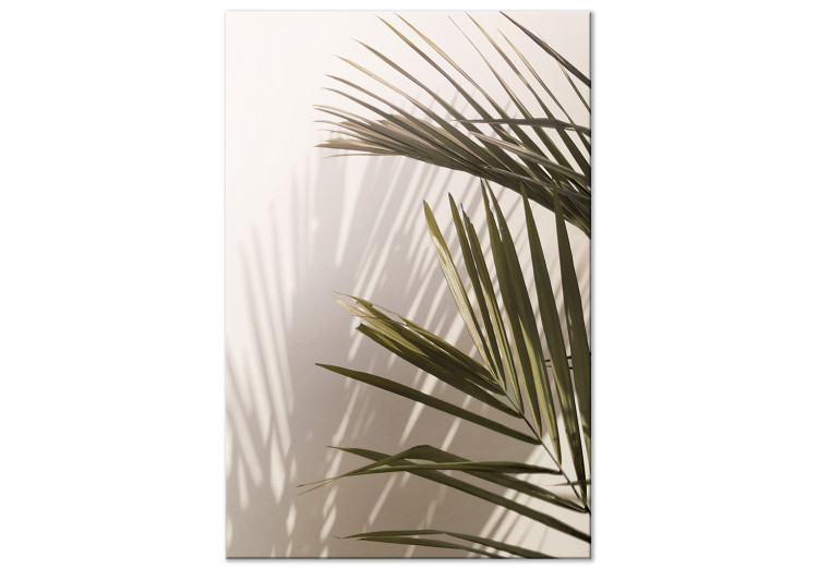 Canvas Palm Leaves (1-piece) - landscape with green plants on a light background 145284