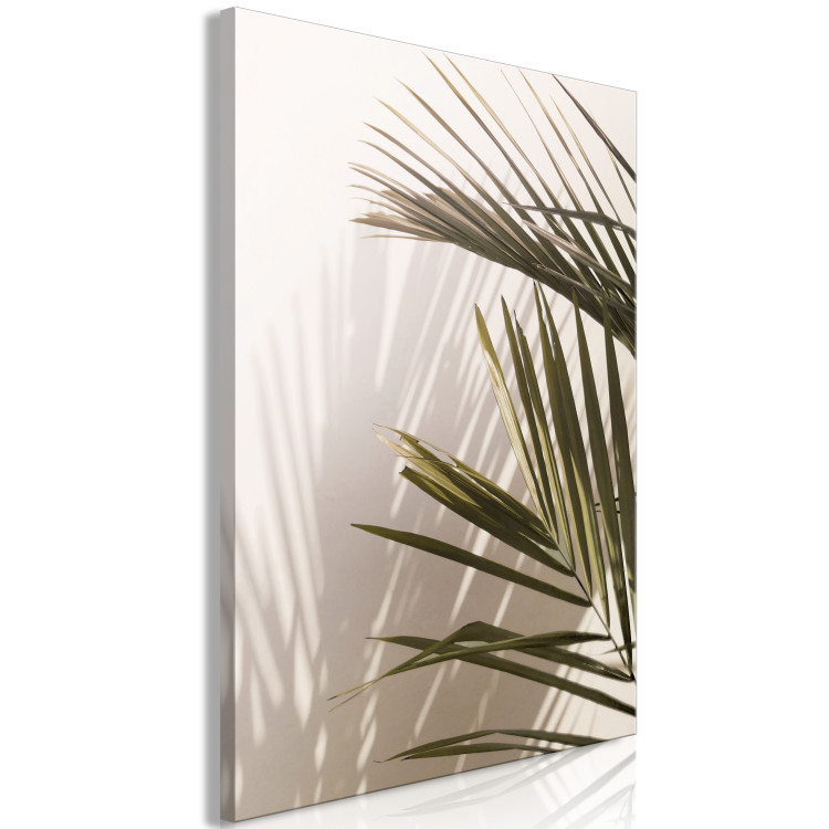 Canvas Palm Leaves (1-piece) - landscape with green plants on a light background 145284 additionalImage 2
