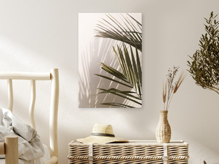 Canvas Palm Leaves (1-piece) - landscape with green plants on a light background 145284 additionalImage 3