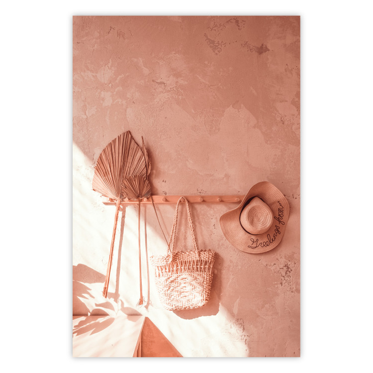 Poster Fan and Hat - Beach Items Hanging on the Wall 145484
