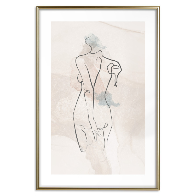 Wall Poster Standing in the Sun - Female Figure Drawn With Lines 146184 additionalImage 24
