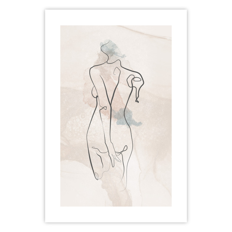 Wall Poster Standing in the Sun - Female Figure Drawn With Lines 146184 additionalImage 20