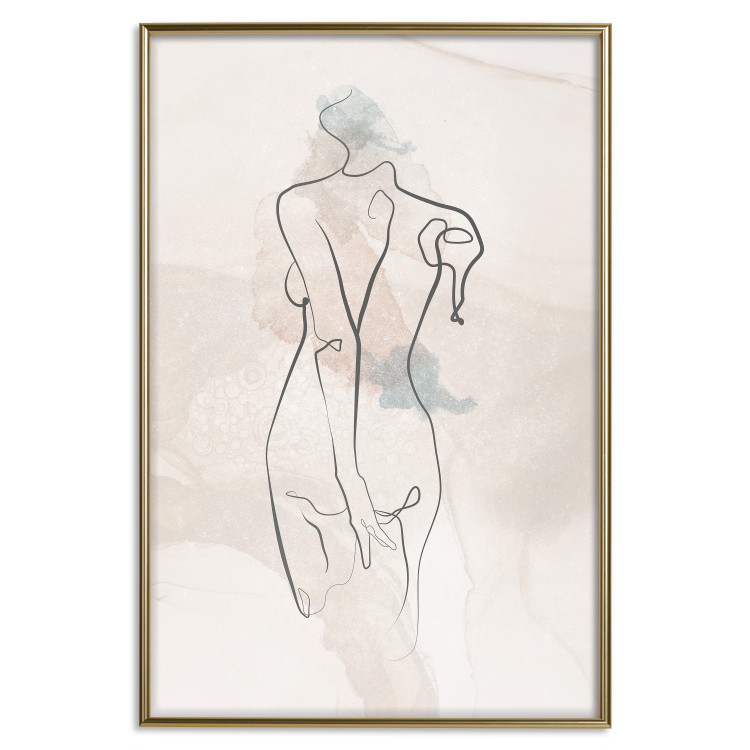 Wall Poster Standing in the Sun - Female Figure Drawn With Lines 146184 additionalImage 25