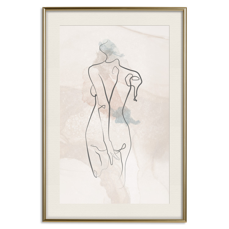 Wall Poster Standing in the Sun - Female Figure Drawn With Lines 146184 additionalImage 23