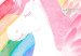 Round Canvas Magic World - Unicorn and Rainbow Against a Pink Sky 148684 additionalThumb 3